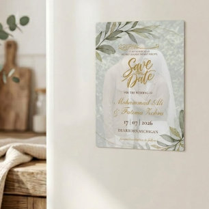 Hojas de Oro Elegancia Boda Musulmana GUARDAR LA F