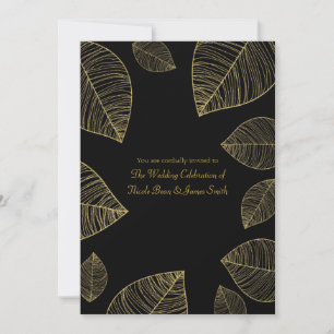 Hojas de Oro en Invitaciones de Boda Elegantes de