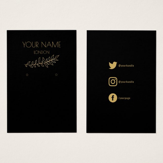 Hojas de oro, tarjeta de visualización de canaliza (Anverso y reverso)