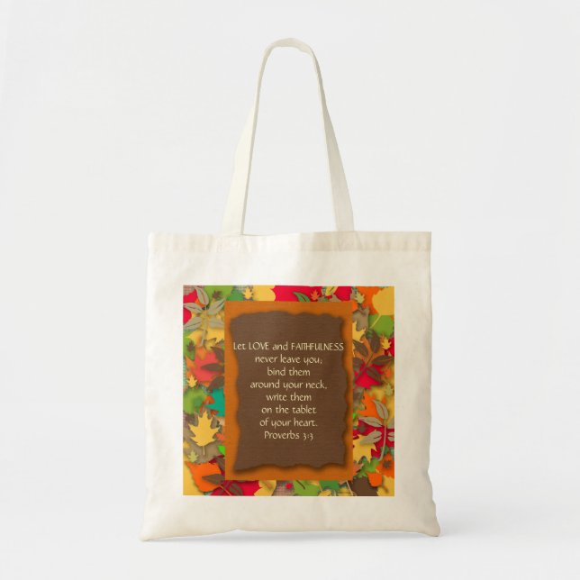 Hojas de otoño - Bolsa de la Biblia Cristiana Vers (Frente)
