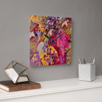 Hojas de otoño convertidas en reloj de pared acuar
