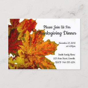 Hojas de otoño de la invitación del fiesta de cena