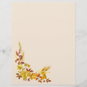 Hojas de otoño doradas Letterhead