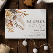 Hojas de otoño e Invitación al Día de Acción de Gr