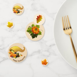 Hojas de otoño en confeti de mesa de Acción de Gra