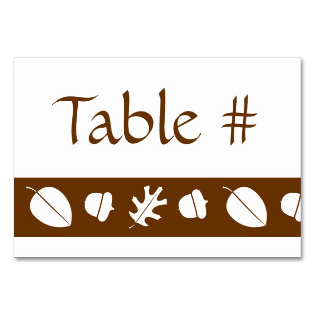 Hojas de otoño en la tarjeta de mesa de chocolate (Anverso)