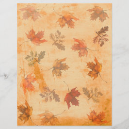 Hojas de otoño en papel de scrapbook con fondo gru