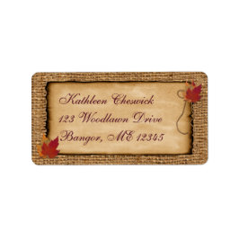 Hojas de otoño, etiqueta de dirección de retorno d