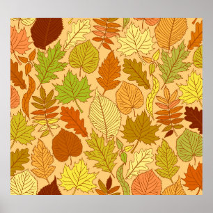 Hojas de otoño: impresión de tela sin costura
