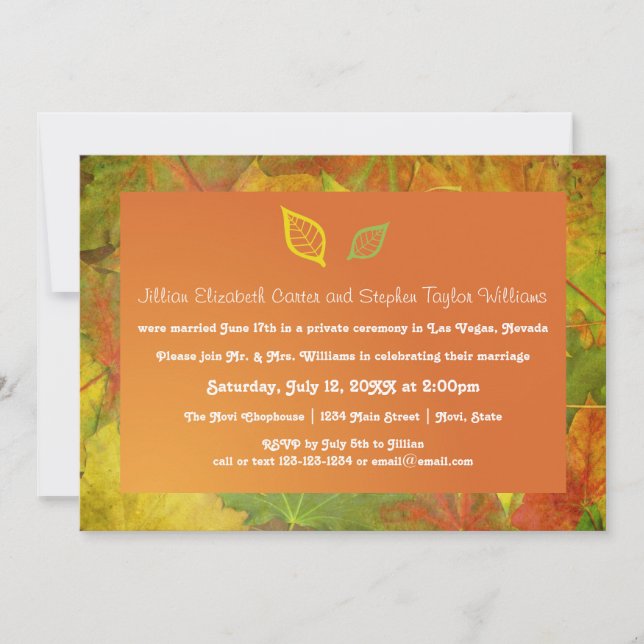 Hojas de otoño - Invitación Boda (Anverso)