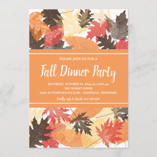 Hojas de otoño   Invitación de la fiesta de otoño