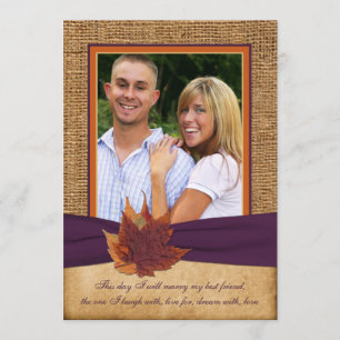 Hojas de otoño, invitación de matrimonio de FOTO e
