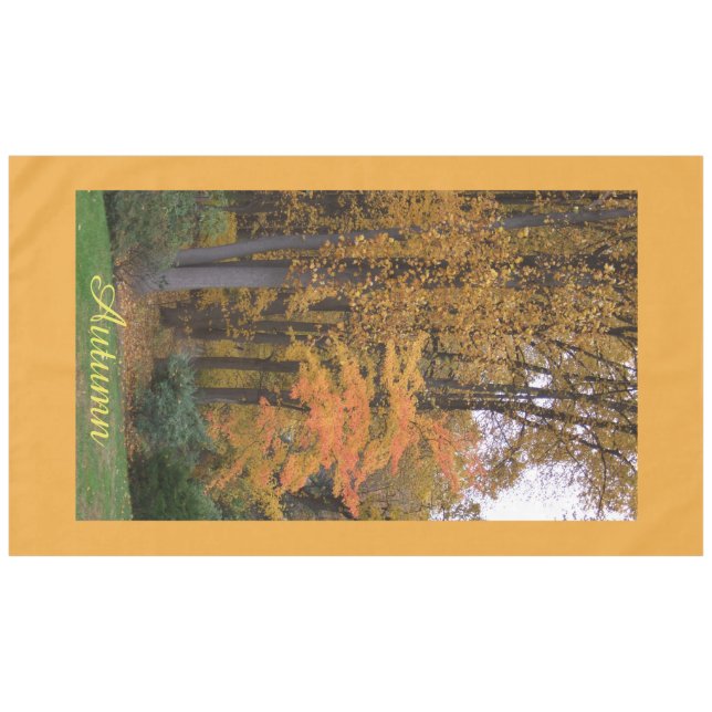 Hojas de Otoño Mantel de Mesa (Frente (Horizontal))