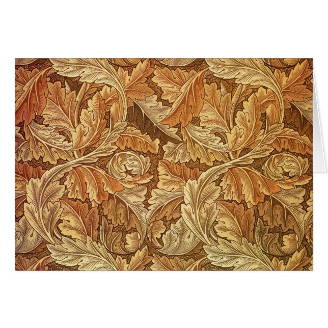 Hojas de otoño marrones de acanto de William Morri (Anverso (Horizontal))