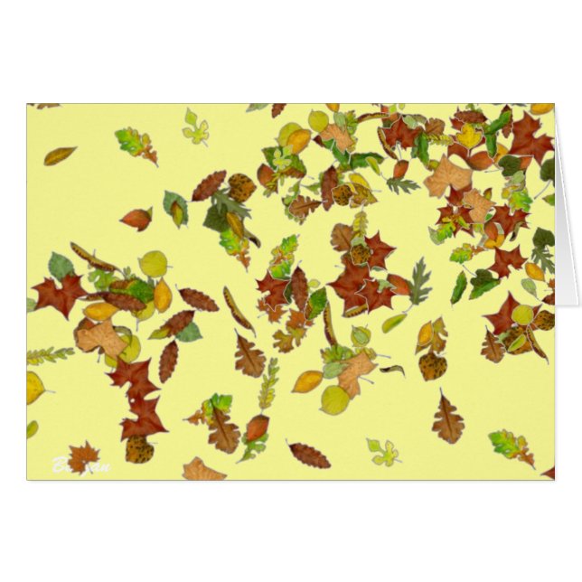 HOJAS DE OTOÑO/OTOÑO, amarillo (Anverso (Horizontal))