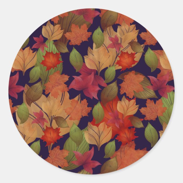 Hojas de otoño, pegatina de hojas de arce (Anverso)