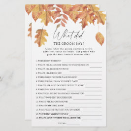 Hojas de otoño - ¿Qué dijo el novio del juego de n