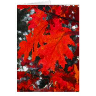 Hojas de otoño rojas pintadas atontamiento