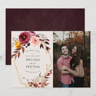Hojas de Otoño Rústicas Save the Date