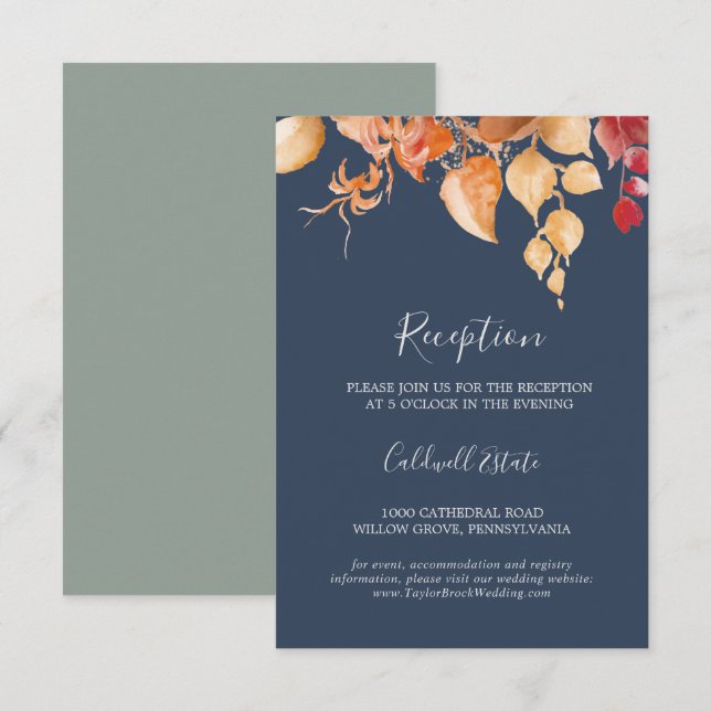 Hojas de otoño | Tarjeta de inserción de recepción (Anverso / Reverso)