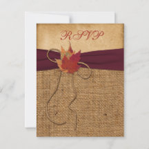 Hojas de Otoño, Tarjeta de Respuesta de Burlap FAL
