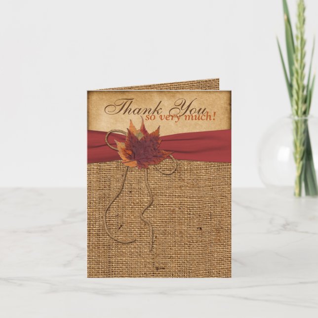 Hojas de otoño, tarjeta FUX Burlap (Anverso)