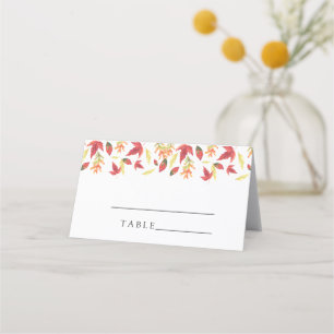 Hojas de otoño - tarjetas de asiento para boda