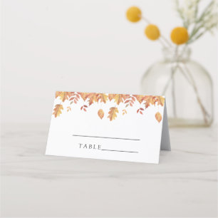 Hojas de otoño - tarjetas de lugar de boda