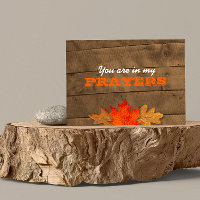 Hojas de otoño y Barnwood en mi tarjeta de nota de