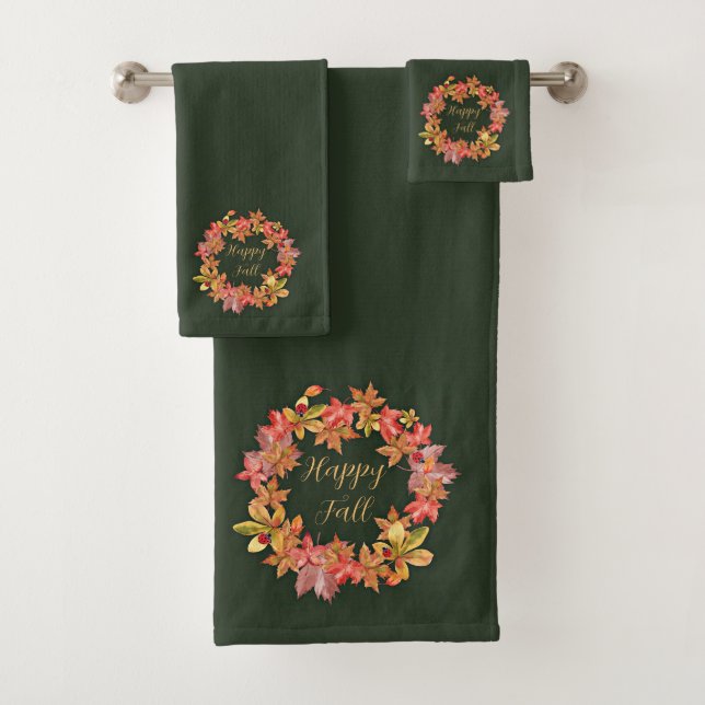 Hojas de otoño y mariquitas con texto personalizab (In situ)