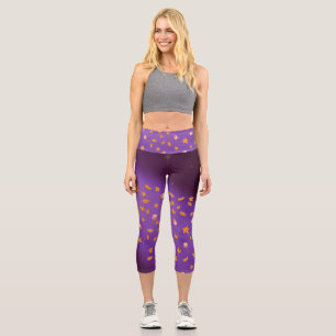 Hojas de otoño y Rosas Capri Leggings
