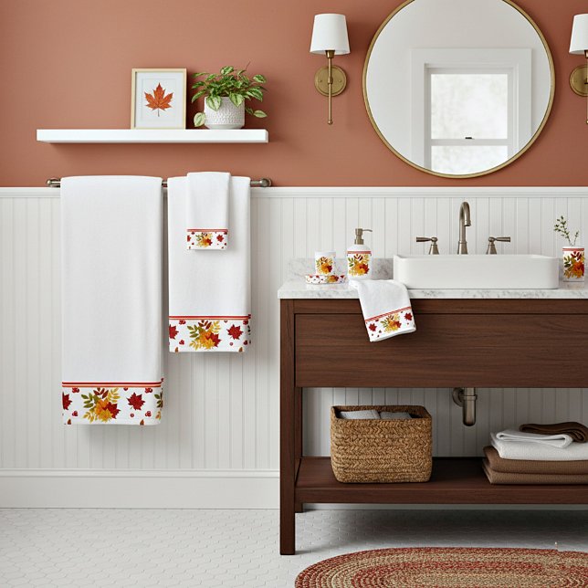 Hojas de otoño y toallas de baño de bayas (Subido por el creador)