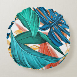 Hojas de palma tropical acento exótico almohada