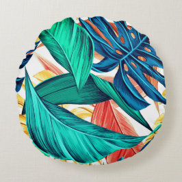 Hojas de palma tropical acento exótico almohada