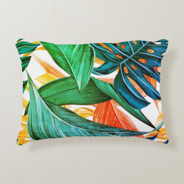 Hojas de palma tropical acento exótico almohada