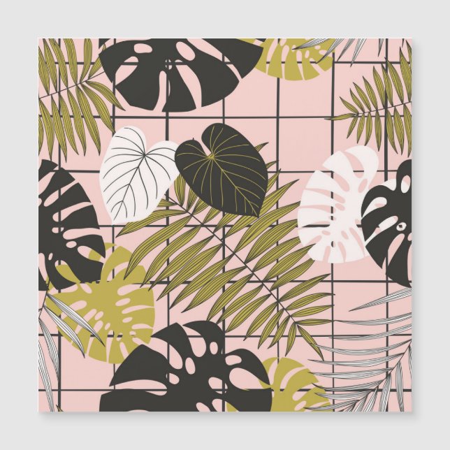 hojas de palma tropical, verano elegante. (Anverso)