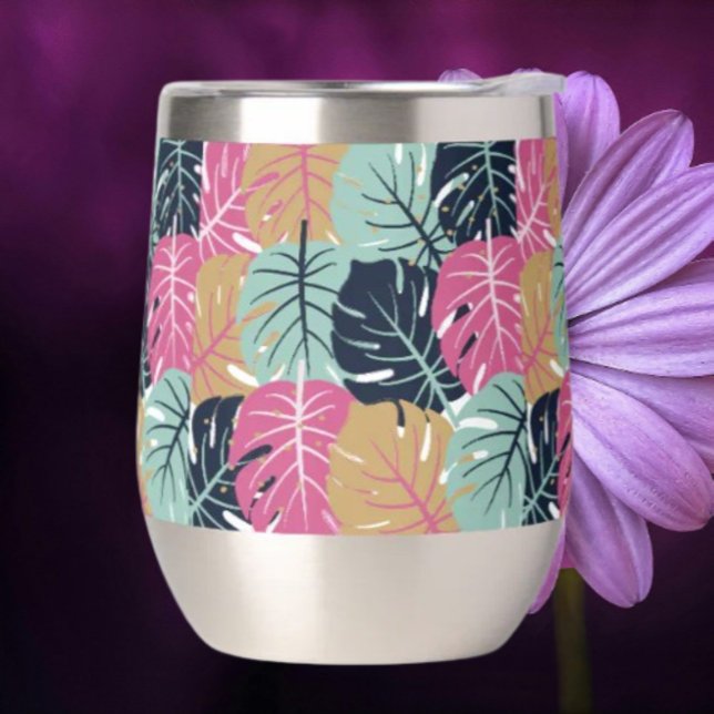 Hojas de Palma Tropicales en Rosa y Azul | (Subido por el creador)