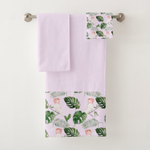 Hojas de palma verde rosadas de Cockatiel