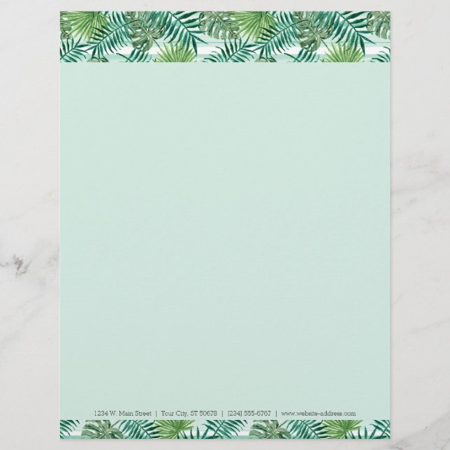 Hojas de palma verdes tropicales elegantes retras (Anverso)