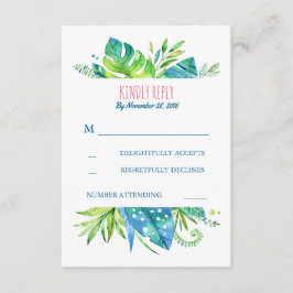 hojas de palmera tropicales playa boda rsvp