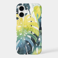 Hojas de palmeras de color de agua para la puesta
