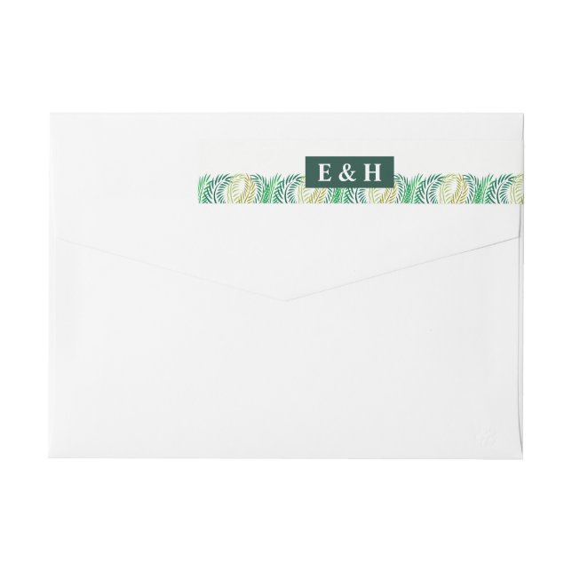 Hojas de palmeras tropicales, bodas en la playa (Reverso)