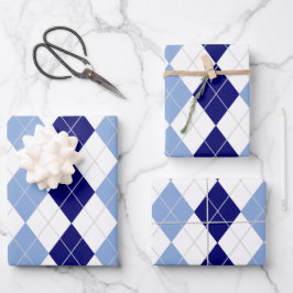 Hojas de papel azul y blanco de argla