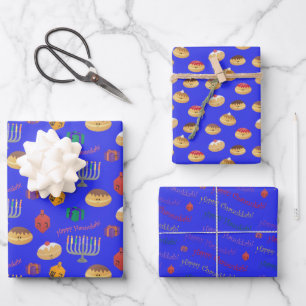Hojas de papel con motivos de Cute Hannukah