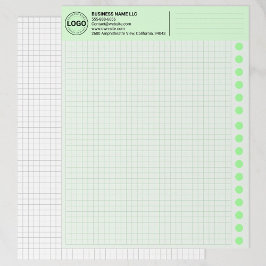 Hojas de papel cuadriculado verde personalizadas c