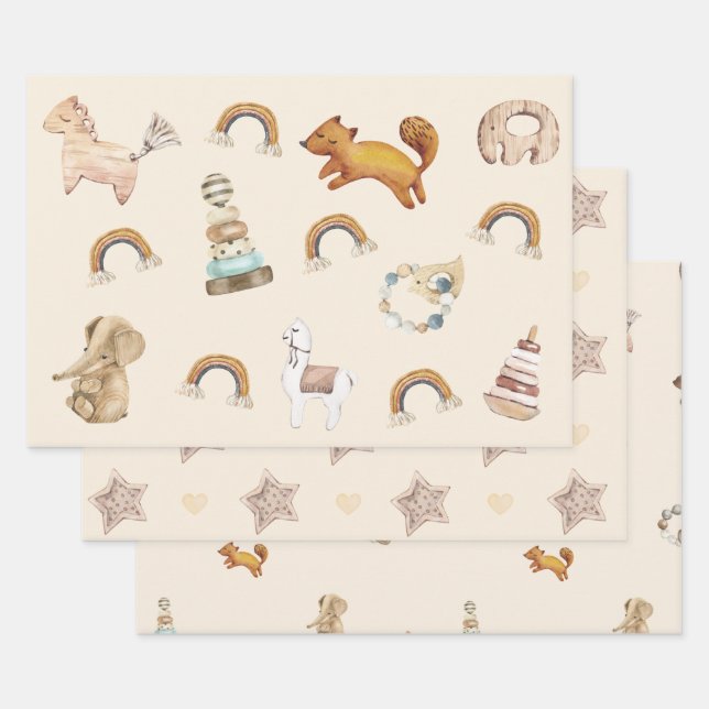 Hojas de papel de ajuste Cute Boho Baby Shower (Set)