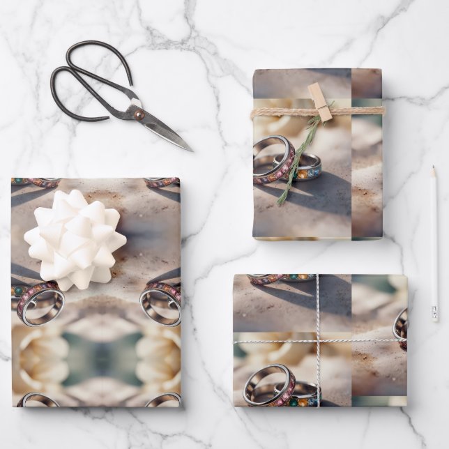 Hojas de papel de ajuste de anillos bodas (Anverso)