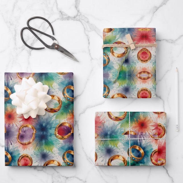 Hojas de papel de ajuste de anillos bodas (Anverso)