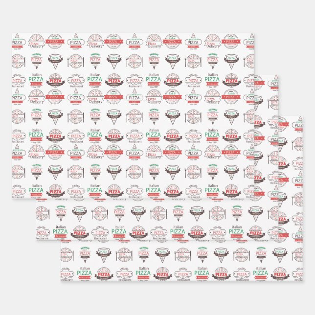 Hojas de papel de ajuste de colección Pizza (Set)