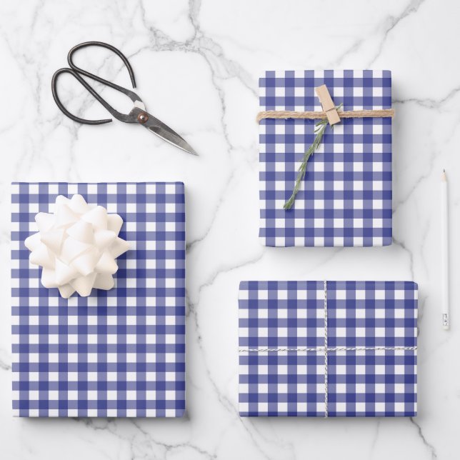 Hojas de papel de ajuste de Gingham (Anverso)
